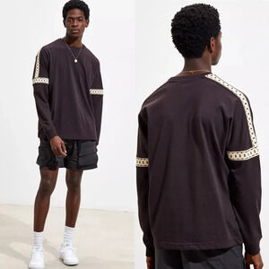 Uo Drop Shoulder Ribbed Long Sleeve Tee size small